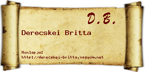 Derecskei Britta névjegykártya